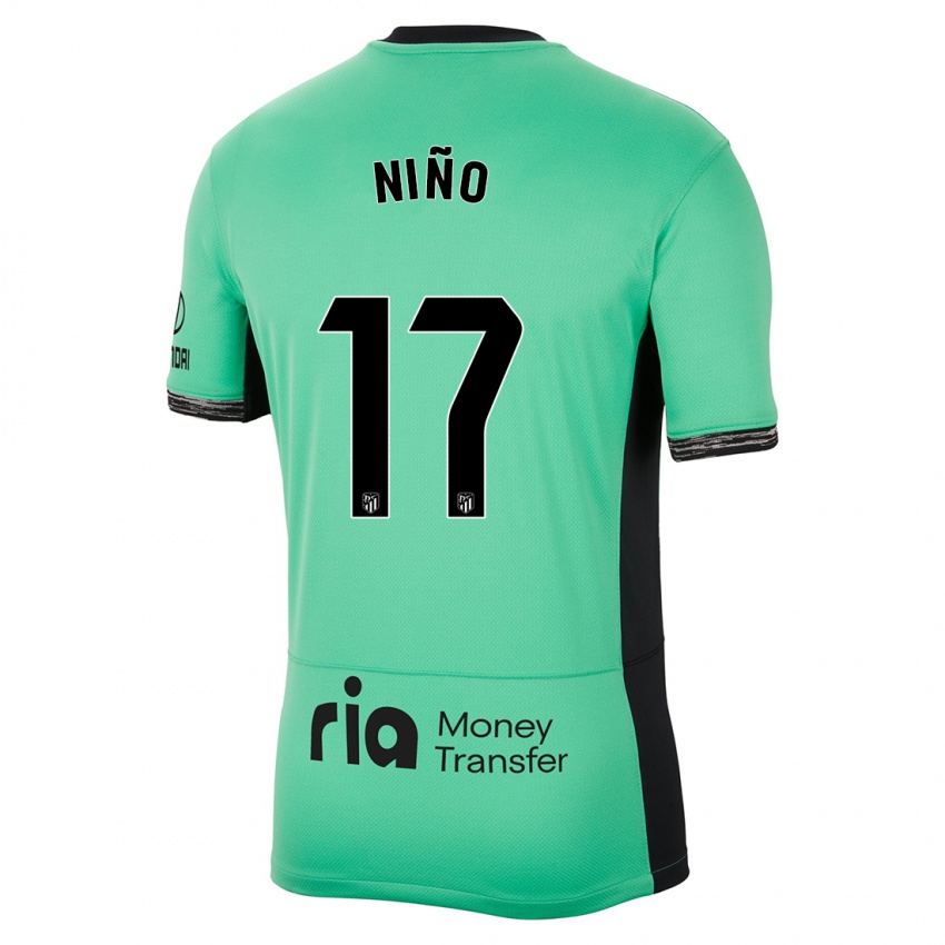 Niño Camiseta Adrián Niño #17 Primavera Verde Equipación Tercera 2023/24 La Camisa Chile