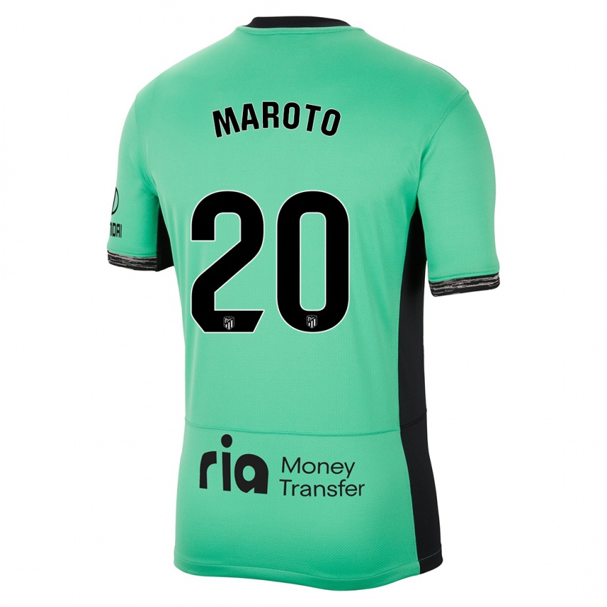 Niño Camiseta Mario Maroto #20 Primavera Verde Equipación Tercera 2023/24 La Camisa Chile