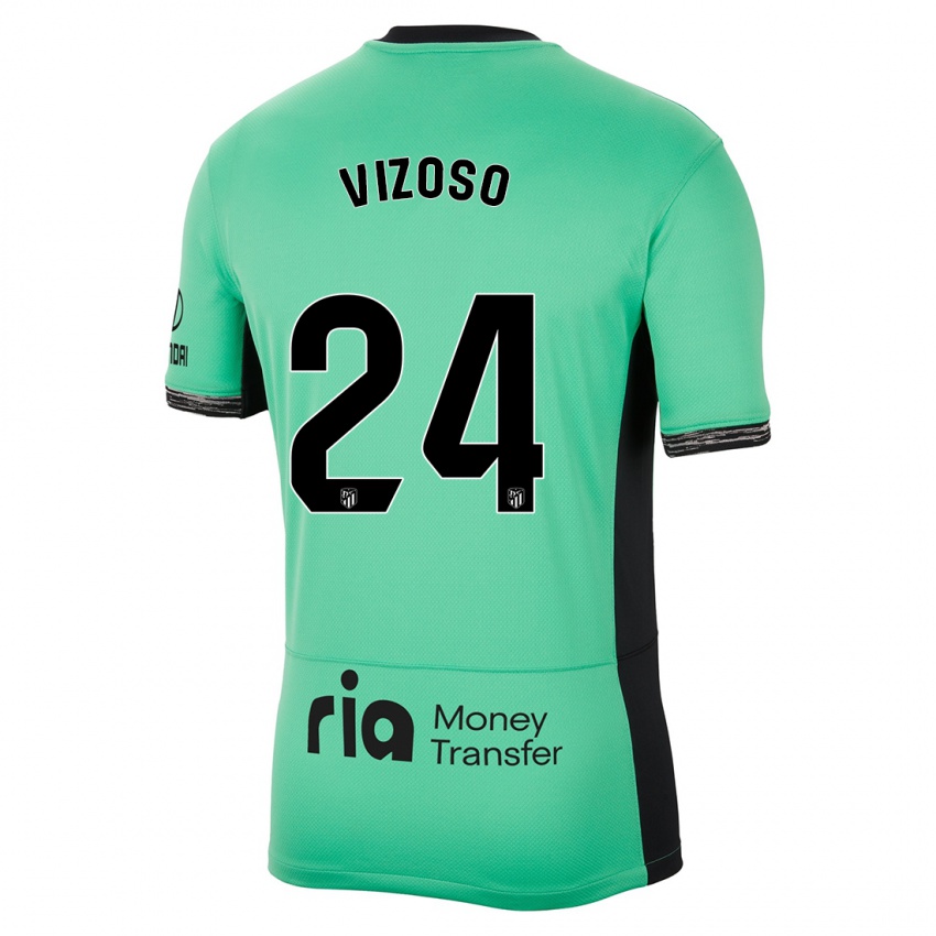 Niño Camiseta Paula Vizoso #24 Primavera Verde Equipación Tercera 2023/24 La Camisa Chile