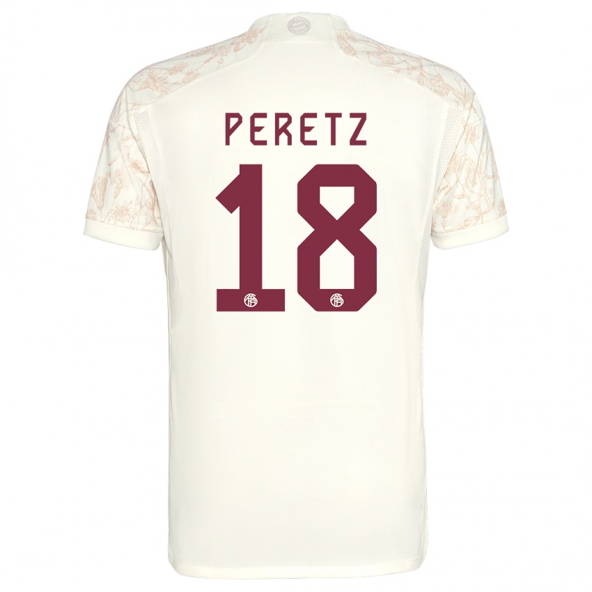 Niño Camiseta Daniel Peretz #18 Blanquecino Equipación Tercera 2023/24 La Camisa Chile