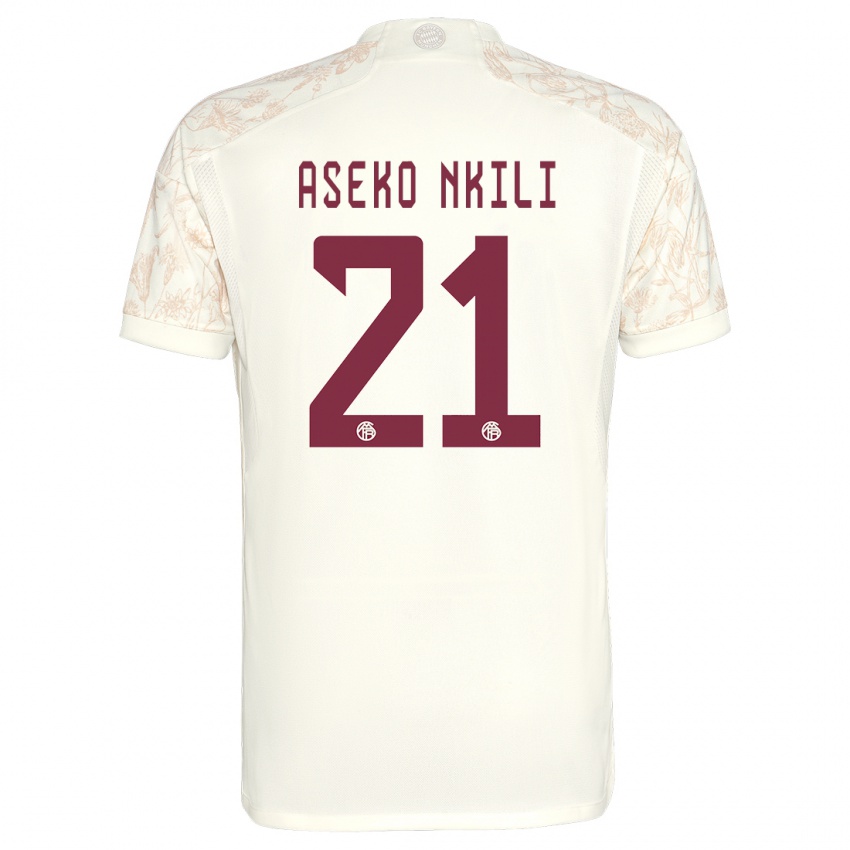 Niño Camiseta Noel Aseko Nkili #21 Blanquecino Equipación Tercera 2023/24 La Camisa Chile