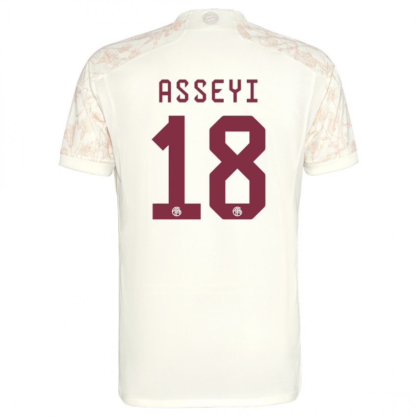 Niño Camiseta Viviane Asseyi #18 Blanquecino Equipación Tercera 2023/24 La Camisa Chile