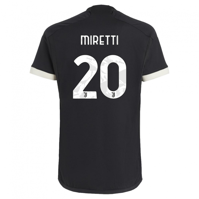 Niño Camiseta Fabio Miretti #20 Negro Equipación Tercera 2023/24 La Camisa Chile