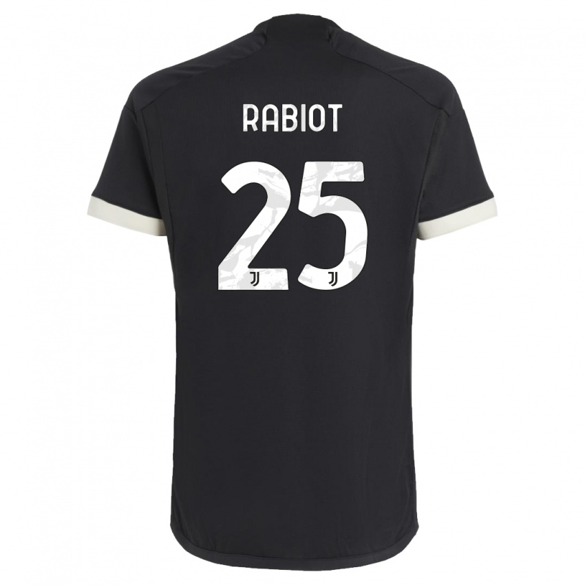 Niño Camiseta Adrien Rabiot #25 Negro Equipación Tercera 2023/24 La Camisa Chile