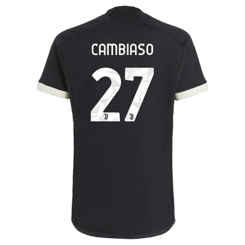 Niño Camiseta Andrea Cambiaso #27 Negro Equipación Tercera 2023/24 La Camisa Chile