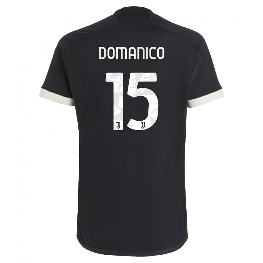 Niño Camiseta Saverio Domanico #15 Negro Equipación Tercera 2023/24 La Camisa Chile