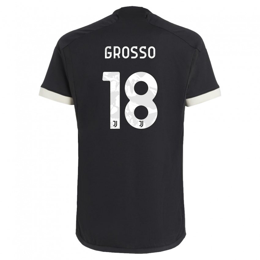 Niño Camiseta Filippo Grosso #18 Negro Equipación Tercera 2023/24 La Camisa Chile