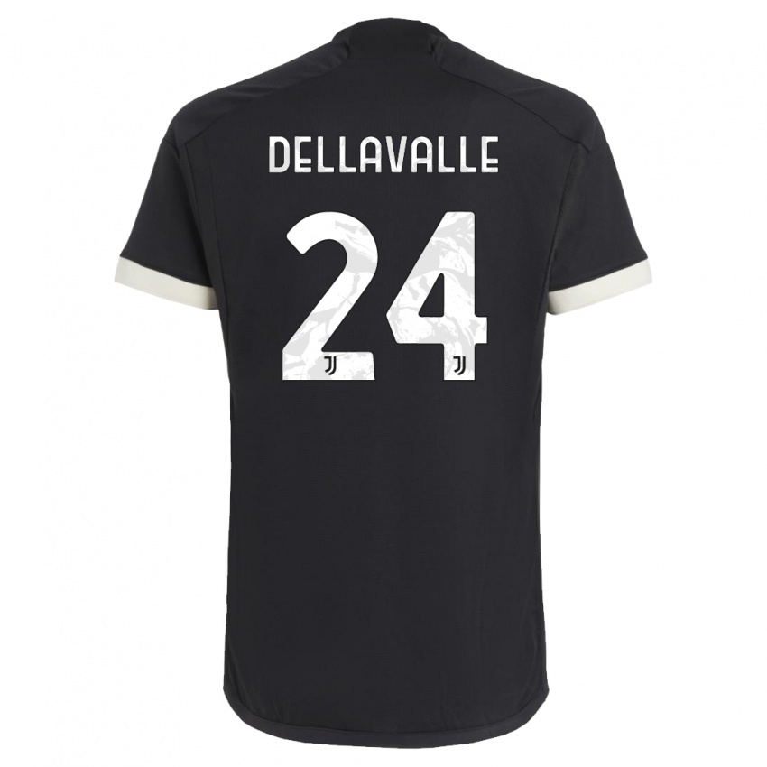 Niño Camiseta Lorenzo Dellavalle #24 Negro Equipación Tercera 2023/24 La Camisa Chile