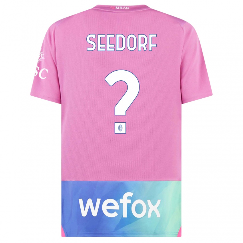 Niño Camiseta Denzel Seedorf #0 Rosado Morado Equipación Tercera 2023/24 La Camisa Chile