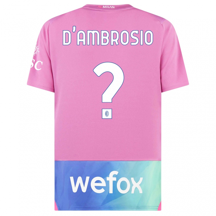 Niño Camiseta Antonio D'ambrosio #0 Rosado Morado Equipación Tercera 2023/24 La Camisa Chile
