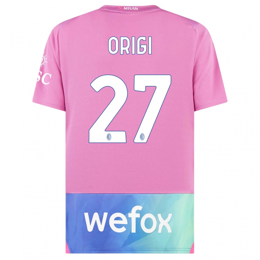 Niño Camiseta Divock Origi #27 Rosado Morado Equipación Tercera 2023/24 La Camisa Chile