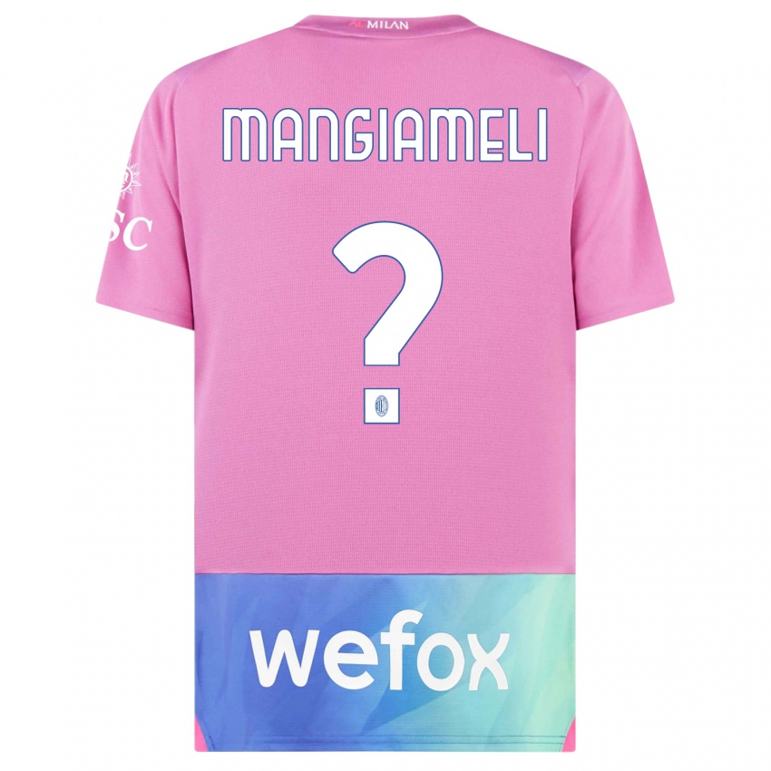 Niño Camiseta Federico Mangiameli #0 Rosado Morado Equipación Tercera 2023/24 La Camisa Chile