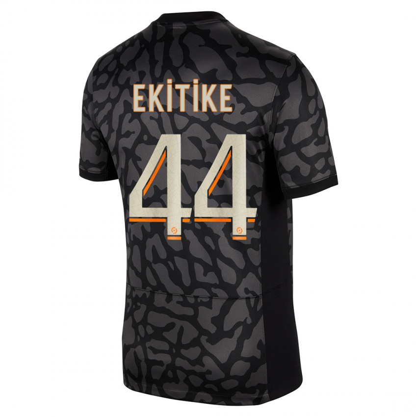 Niño Camiseta Hugo Ekitike #44 Negro Equipación Tercera 2023/24 La Camisa Chile