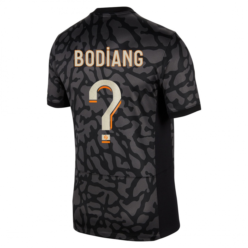 Niño Camiseta Moutanabi Bodiang #0 Negro Equipación Tercera 2023/24 La Camisa Chile