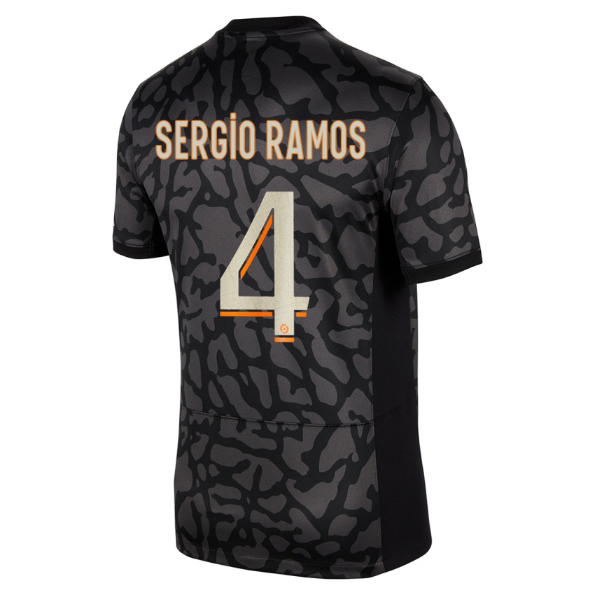 Niño Camiseta Sergio Ramos #4 Negro Equipación Tercera 2023/24 La Camisa Chile