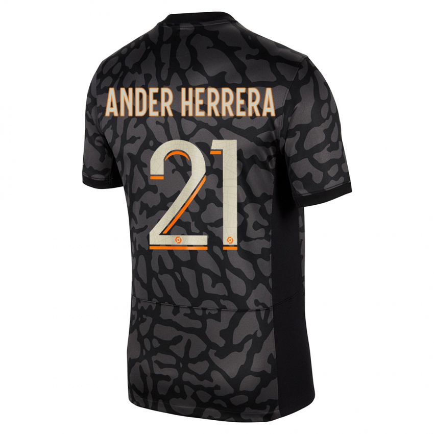 Niño Camiseta Ander Herrera #21 Negro Equipación Tercera 2023/24 La Camisa Chile