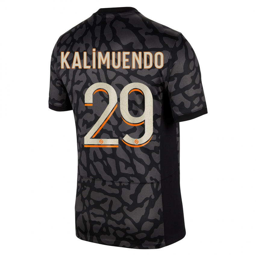 Niño Camiseta Arnaud Kalimuendo #29 Negro Equipación Tercera 2023/24 La Camisa Chile