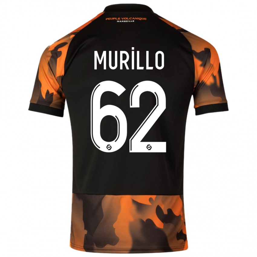 Niño Camiseta Amir Murillo #62 Negro Naranja Equipación Tercera 2023/24 La Camisa Chile