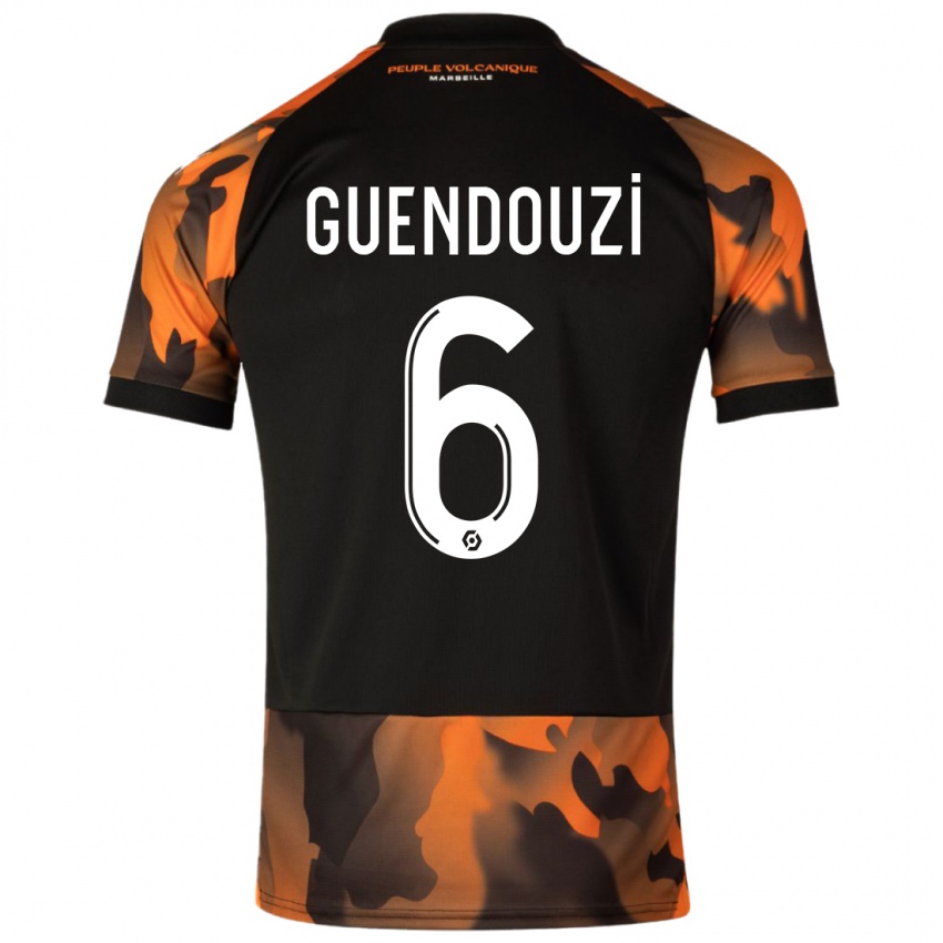 Niño Camiseta Matteo Guendouzi #6 Negro Naranja Equipación Tercera 2023/24 La Camisa Chile