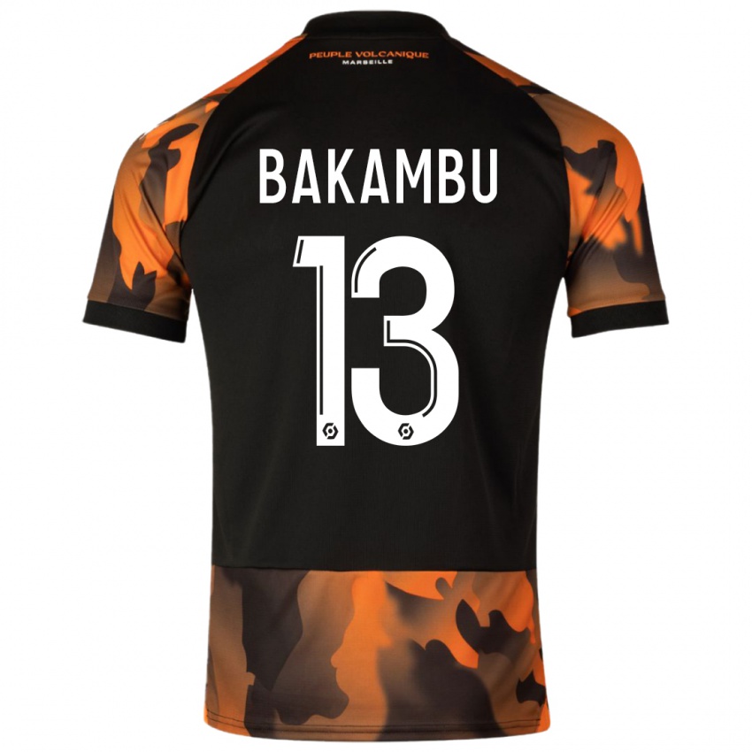 Niño Camiseta Cedric Bakambu #13 Negro Naranja Equipación Tercera 2023/24 La Camisa Chile