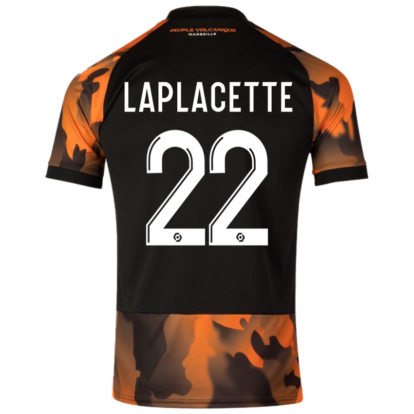 Niño Camiseta Tess Laplacette #22 Negro Naranja Equipación Tercera 2023/24 La Camisa Chile