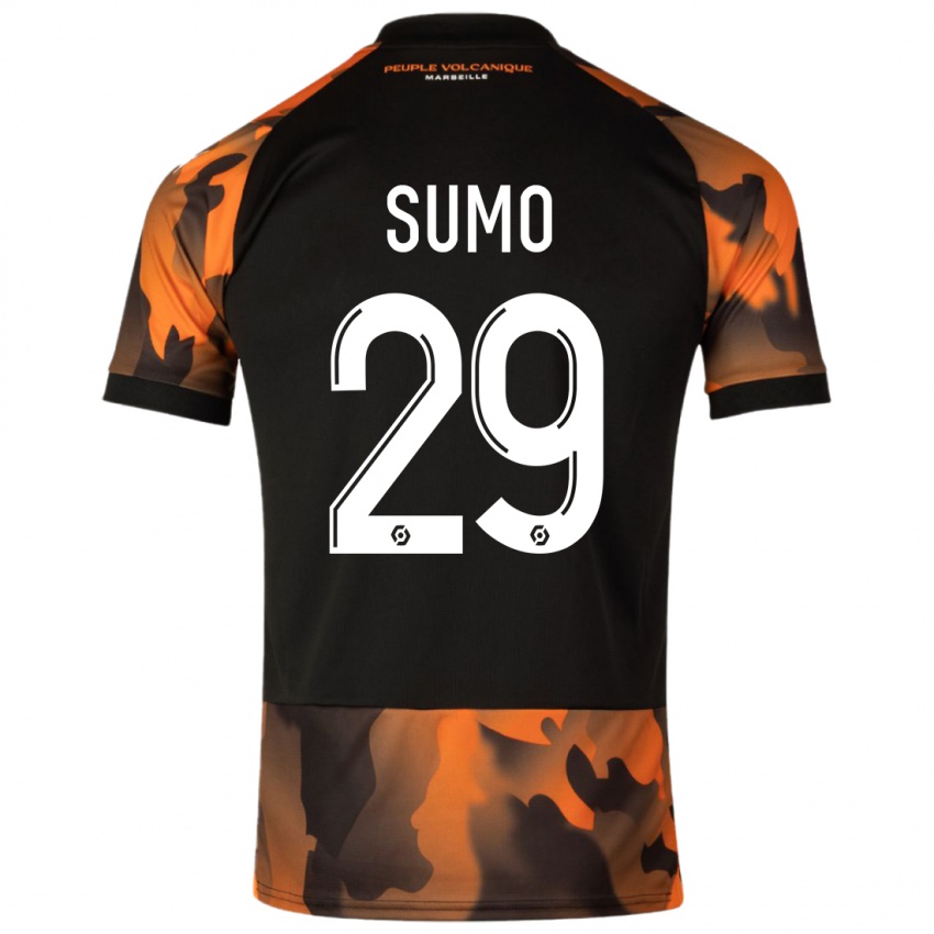 Niño Camiseta Eva Sumo #29 Negro Naranja Equipación Tercera 2023/24 La Camisa Chile