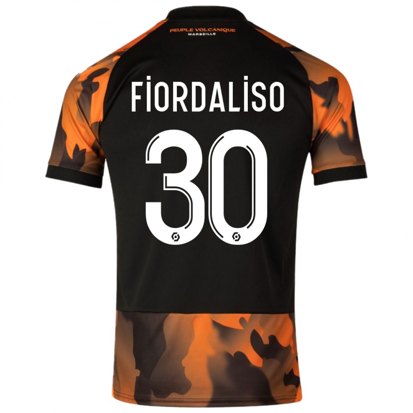 Niño Camiseta Thelma Fiordaliso #30 Negro Naranja Equipación Tercera 2023/24 La Camisa Chile