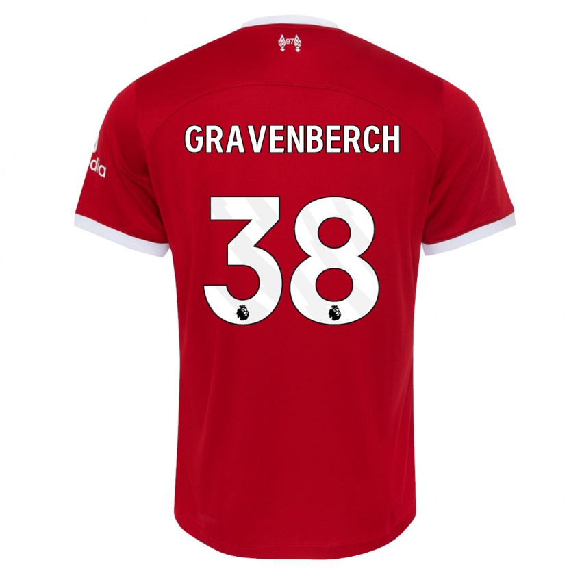 Hombre Camiseta Ryan Gravenberch #38 Rojo 1ª Equipación 2023/24 La Camisa Chile