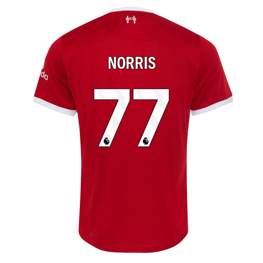 Hombre Camiseta James Norris #77 Rojo 1ª Equipación 2023/24 La Camisa Chile