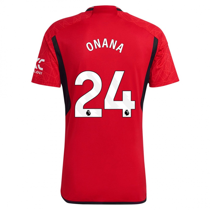 Hombre Camiseta Andre Onana #24 Rojo 1ª Equipación 2023/24 La Camisa Chile