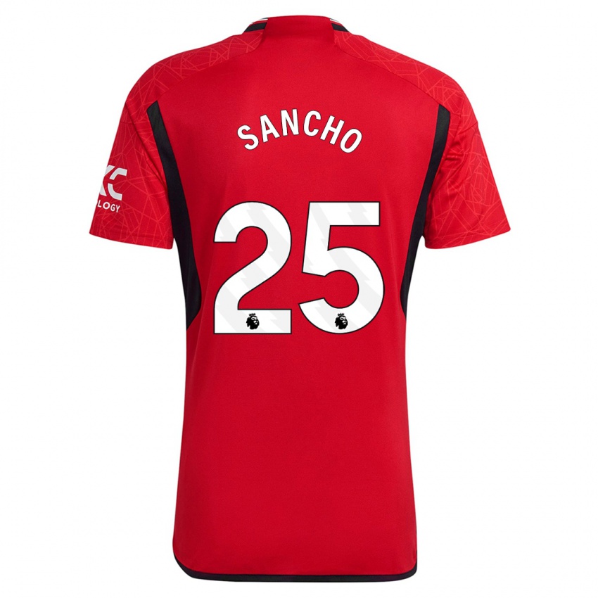 Hombre Camiseta Jadon Sancho #25 Rojo 1ª Equipación 2023/24 La Camisa Chile
