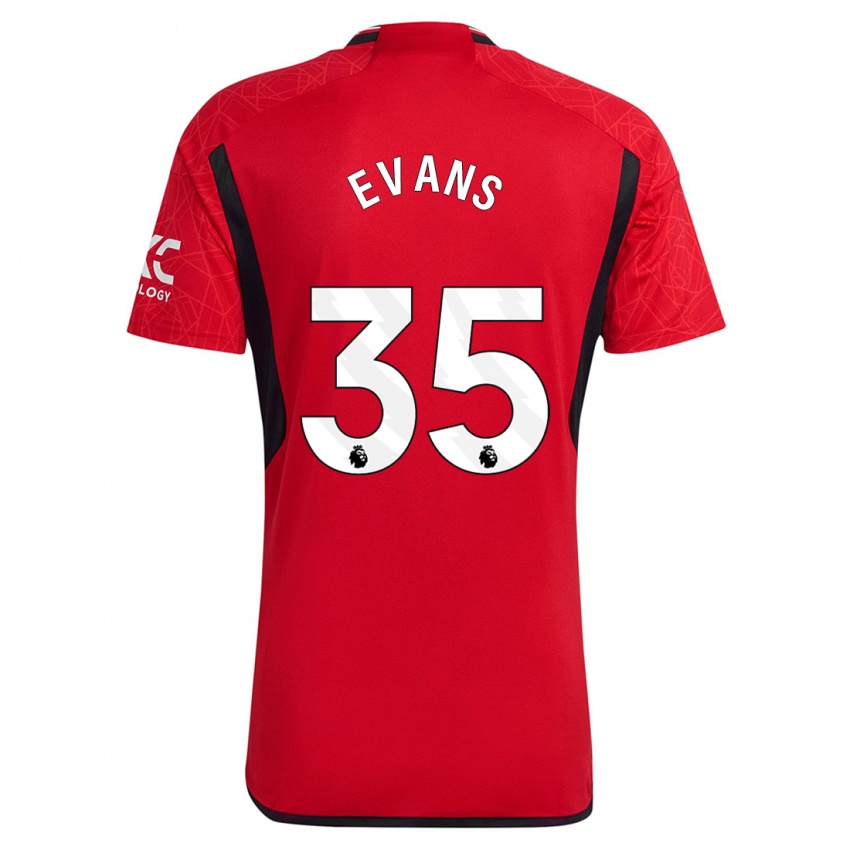 Hombre Camiseta Jonny Evans #35 Rojo 1ª Equipación 2023/24 La Camisa Chile