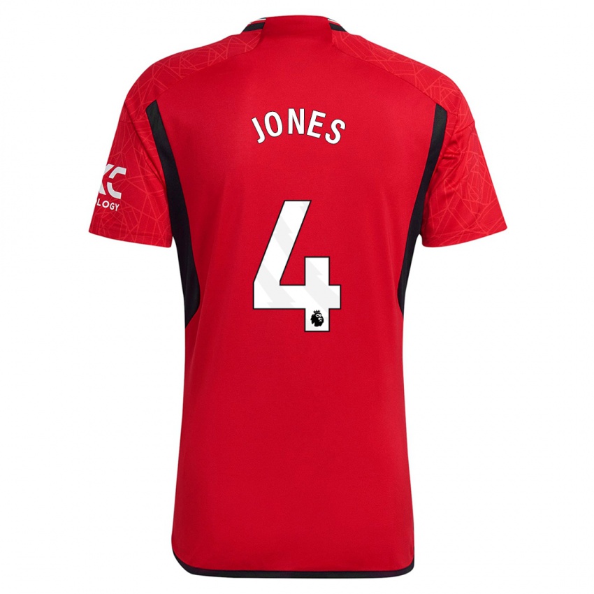 Hombre Camiseta Phil Jones #4 Rojo 1ª Equipación 2023/24 La Camisa Chile