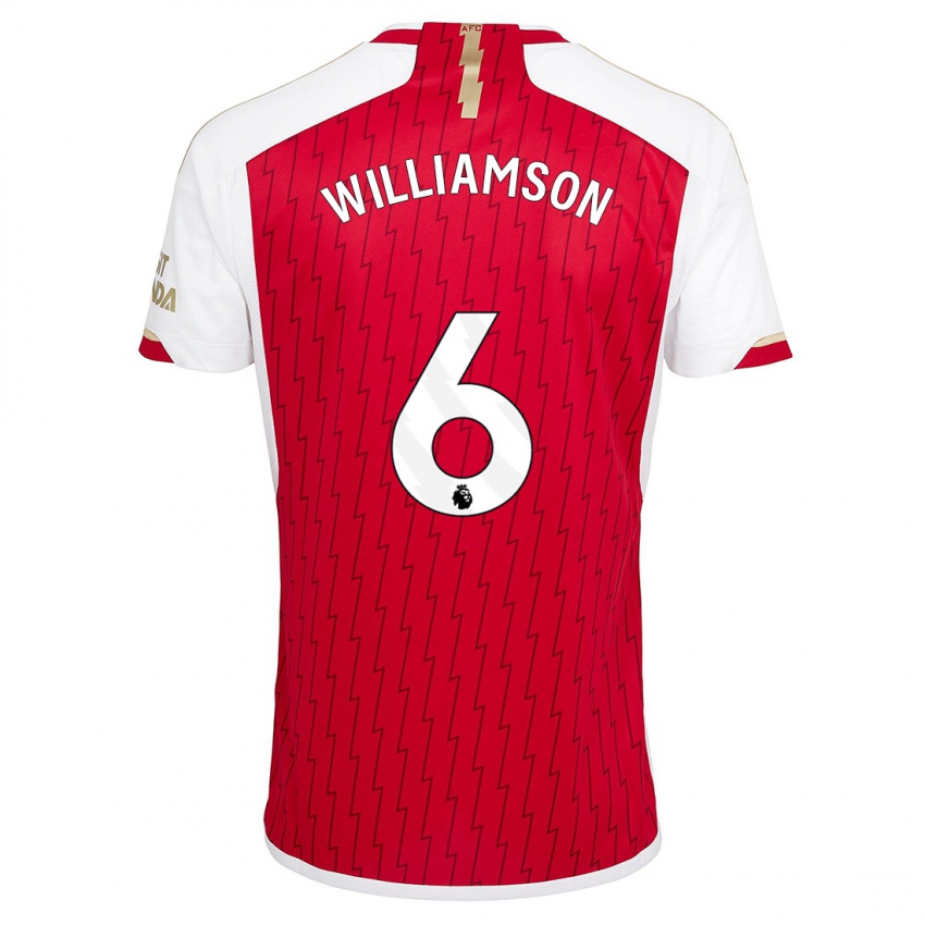 Hombre Camiseta Leah Williamson #6 Rojo 1ª Equipación 2023/24 La Camisa Chile