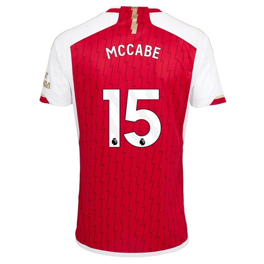 Hombre Camiseta Katie Mccabe #15 Rojo 1ª Equipación 2023/24 La Camisa Chile