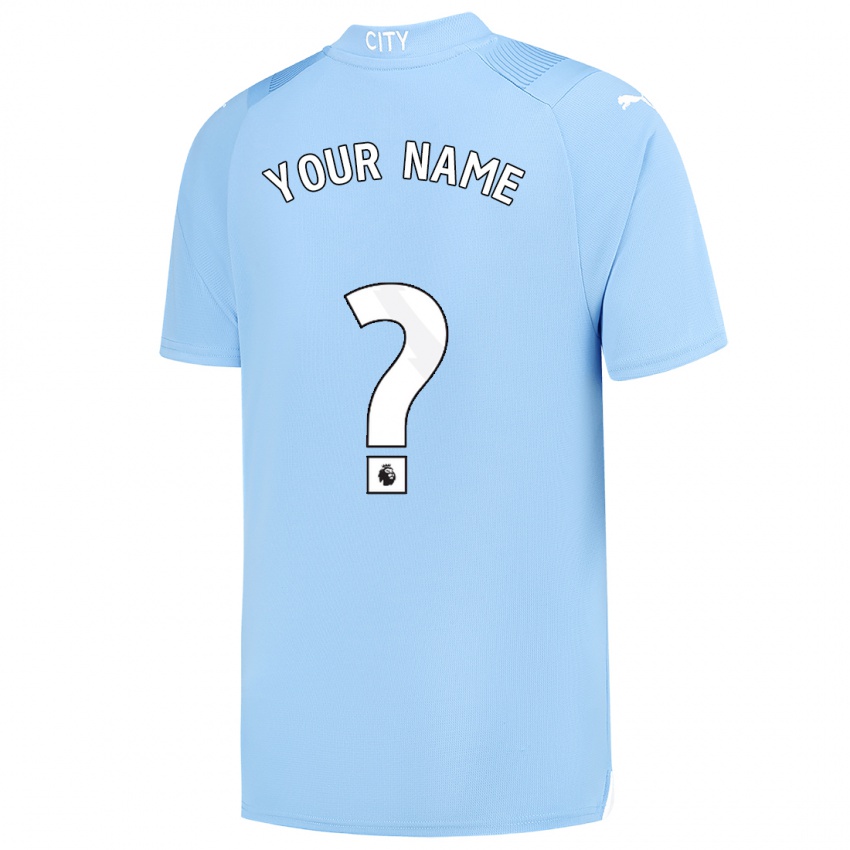 Hombre Camiseta Su Nombre #0 Azul Claro 1ª Equipación 2023/24 La Camisa Chile