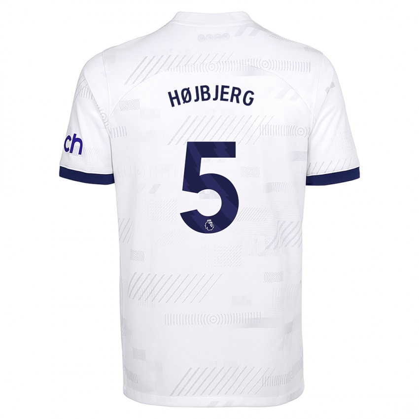 Hombre Camiseta Pierre Emile Hojbjerg #5 Blanco 1ª Equipación 2023/24 La Camisa Chile