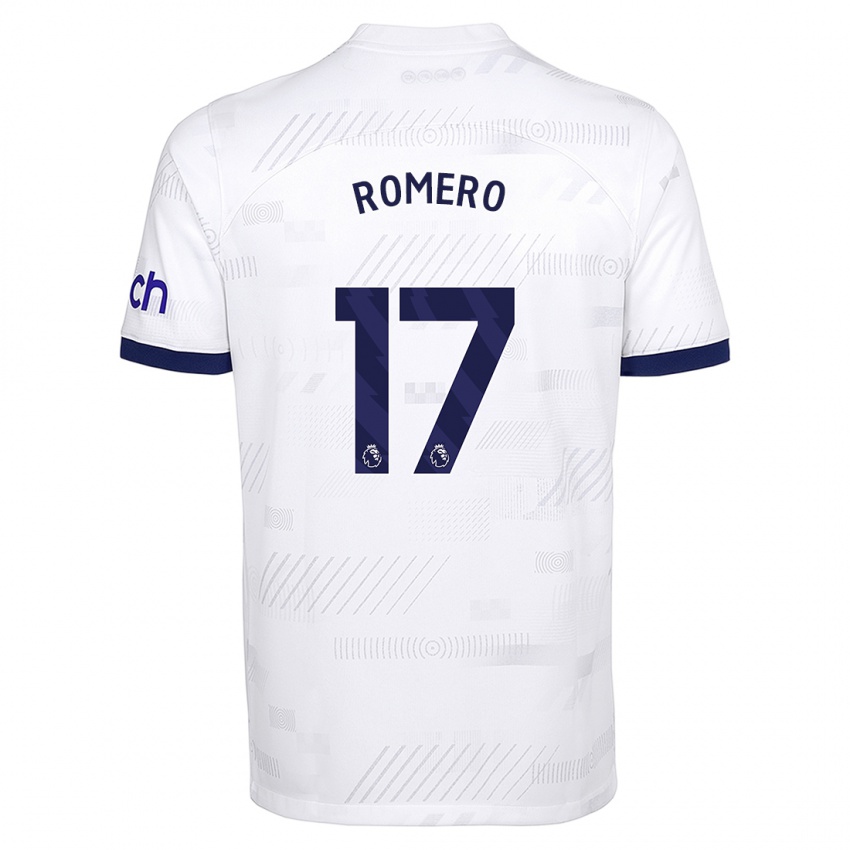 Hombre Camiseta Cristian Romero #17 Blanco 1ª Equipación 2023/24 La Camisa Chile