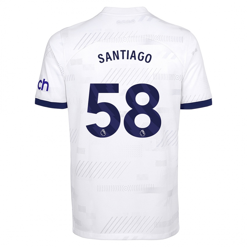Hombre Camiseta Yago Santiago #58 Blanco 1ª Equipación 2023/24 La Camisa Chile