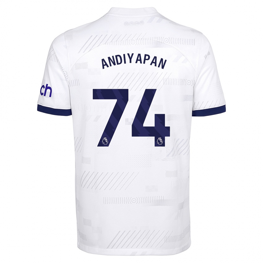 Hombre Camiseta William Andiyapan #74 Blanco 1ª Equipación 2023/24 La Camisa Chile