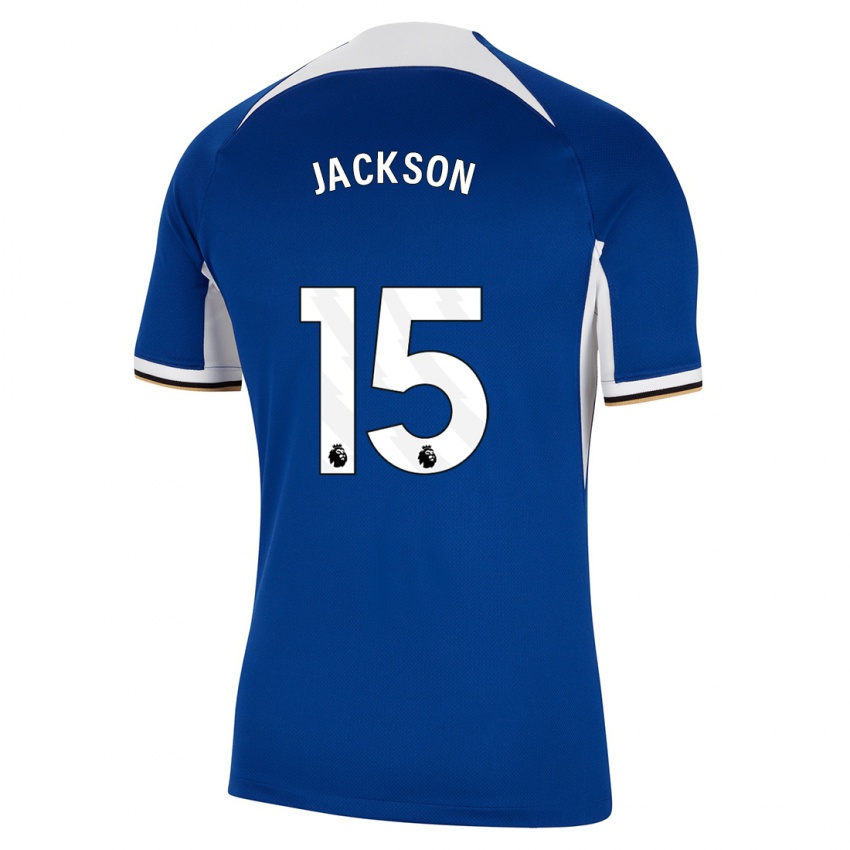 Hombre Camiseta Nicolas Jackson #15 Azul 1ª Equipación 2023/24 La Camisa Chile
