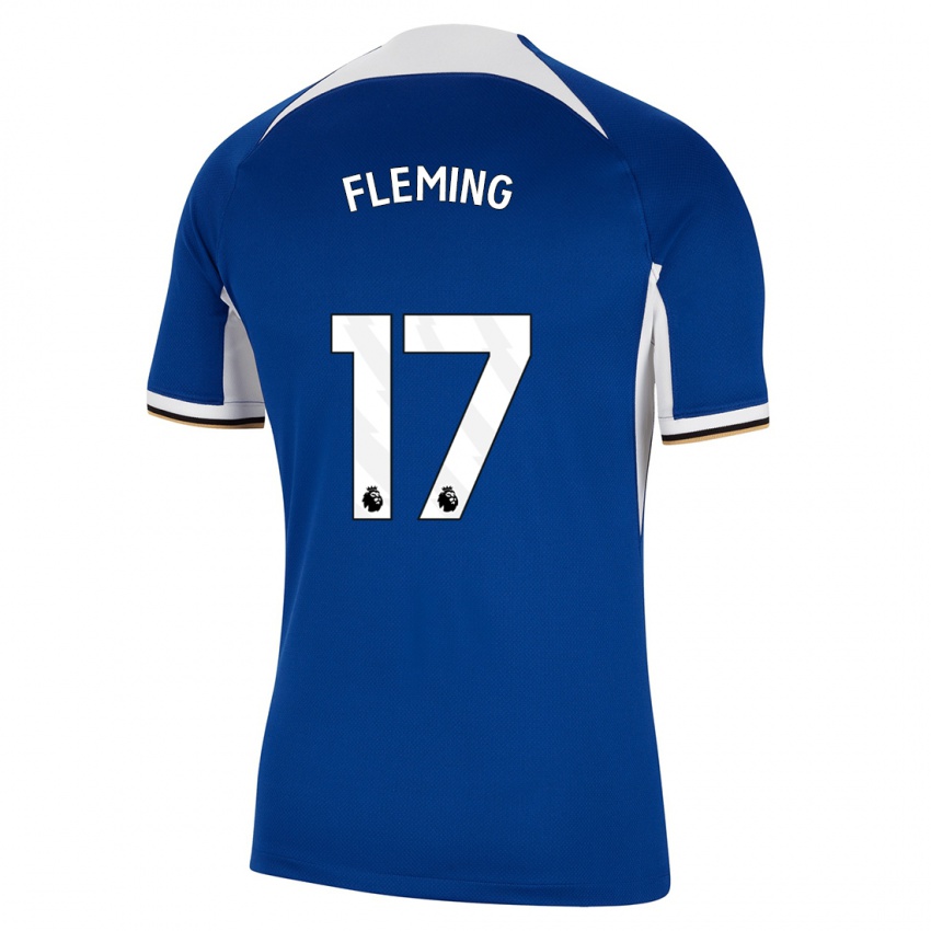 Hombre Camiseta Jessie Fleming #17 Azul 1ª Equipación 2023/24 La Camisa Chile
