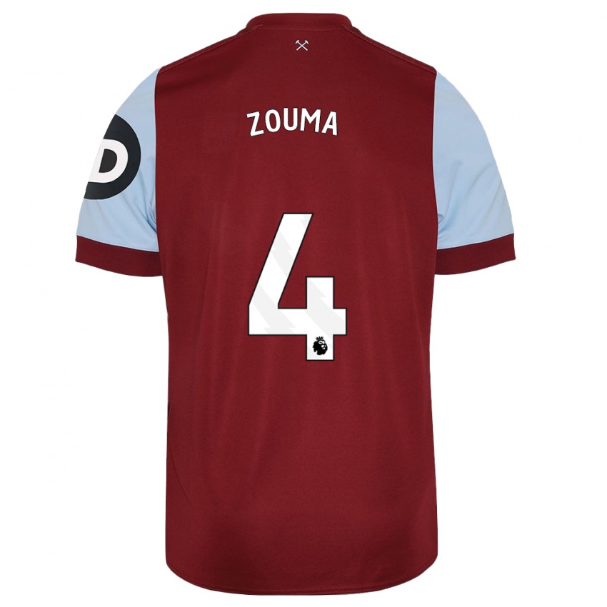 Hombre Camiseta Kurt Zouma #4 Granate 1ª Equipación 2023/24 La Camisa Chile