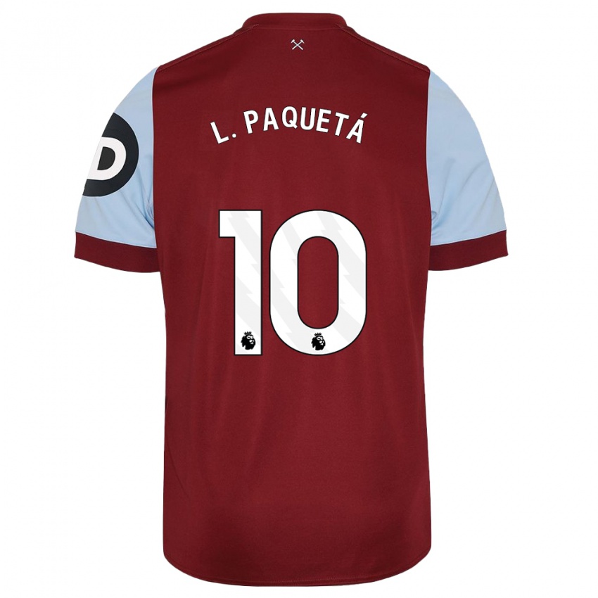 Hombre Camiseta Lucas Paqueta #10 Granate 1ª Equipación 2023/24 La Camisa Chile