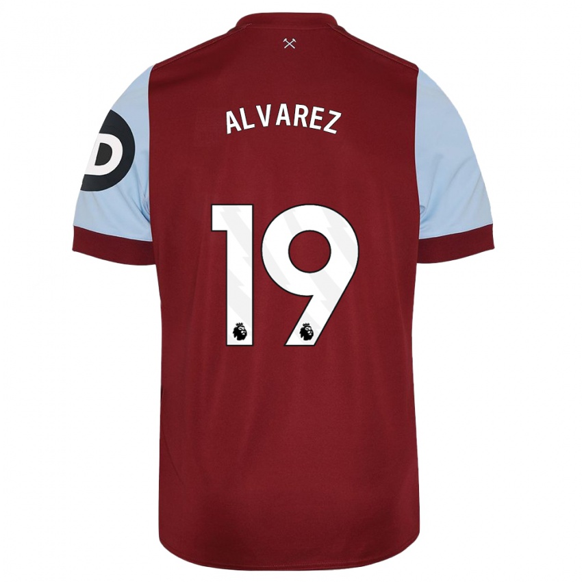 Hombre Camiseta Edson Alvarez #19 Granate 1ª Equipación 2023/24 La Camisa Chile