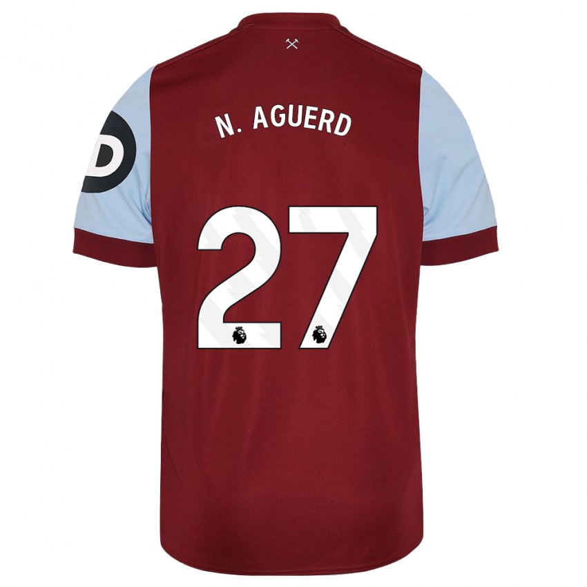 Hombre Camiseta Nayef Aguerd #27 Granate 1ª Equipación 2023/24 La Camisa Chile