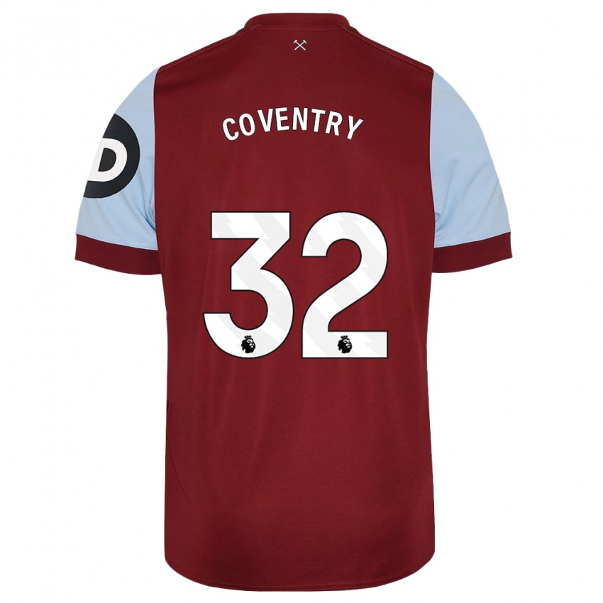 Hombre Camiseta Conor Coventry #32 Granate 1ª Equipación 2023/24 La Camisa Chile