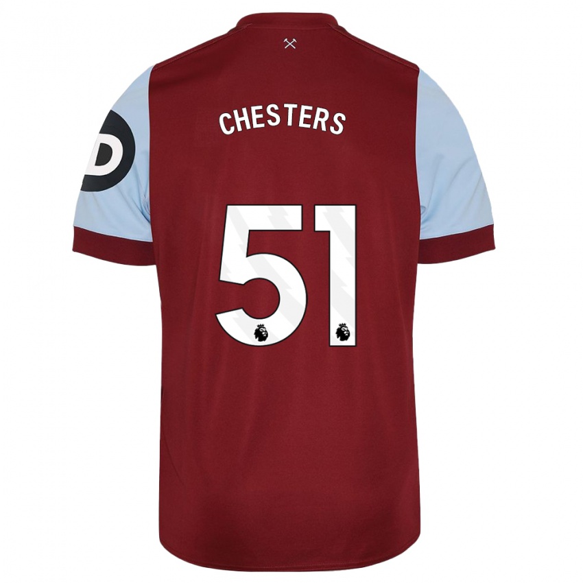 Hombre Camiseta Daniel Chesters #51 Granate 1ª Equipación 2023/24 La Camisa Chile