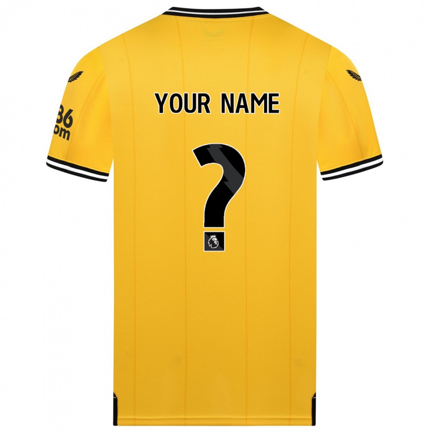 Hombre Camiseta Su Nombre #0 Amarillo 1ª Equipación 2023/24 La Camisa Chile