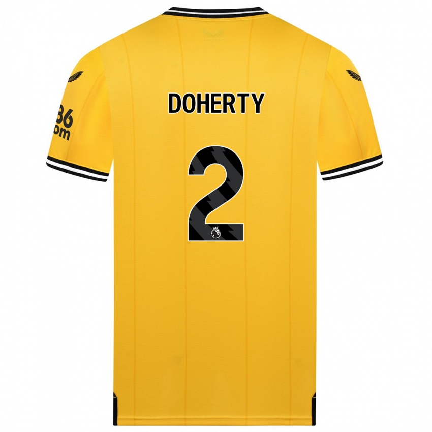 Hombre Camiseta Matt Doherty #2 Amarillo 1ª Equipación 2023/24 La Camisa Chile